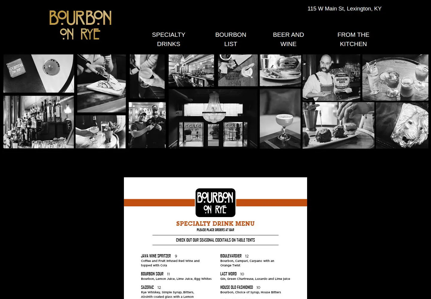 Captured homepage of bourbononrye.com in the current scan