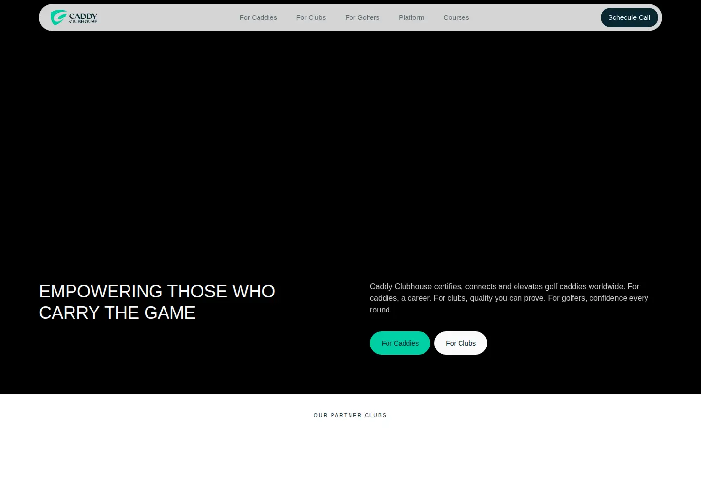 Screenshot of caddyclubhouse.com