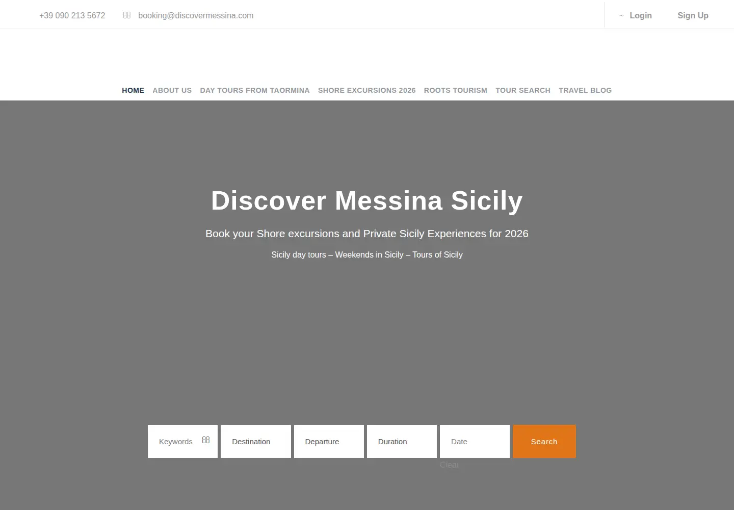 Screenshot of discovermessina.com