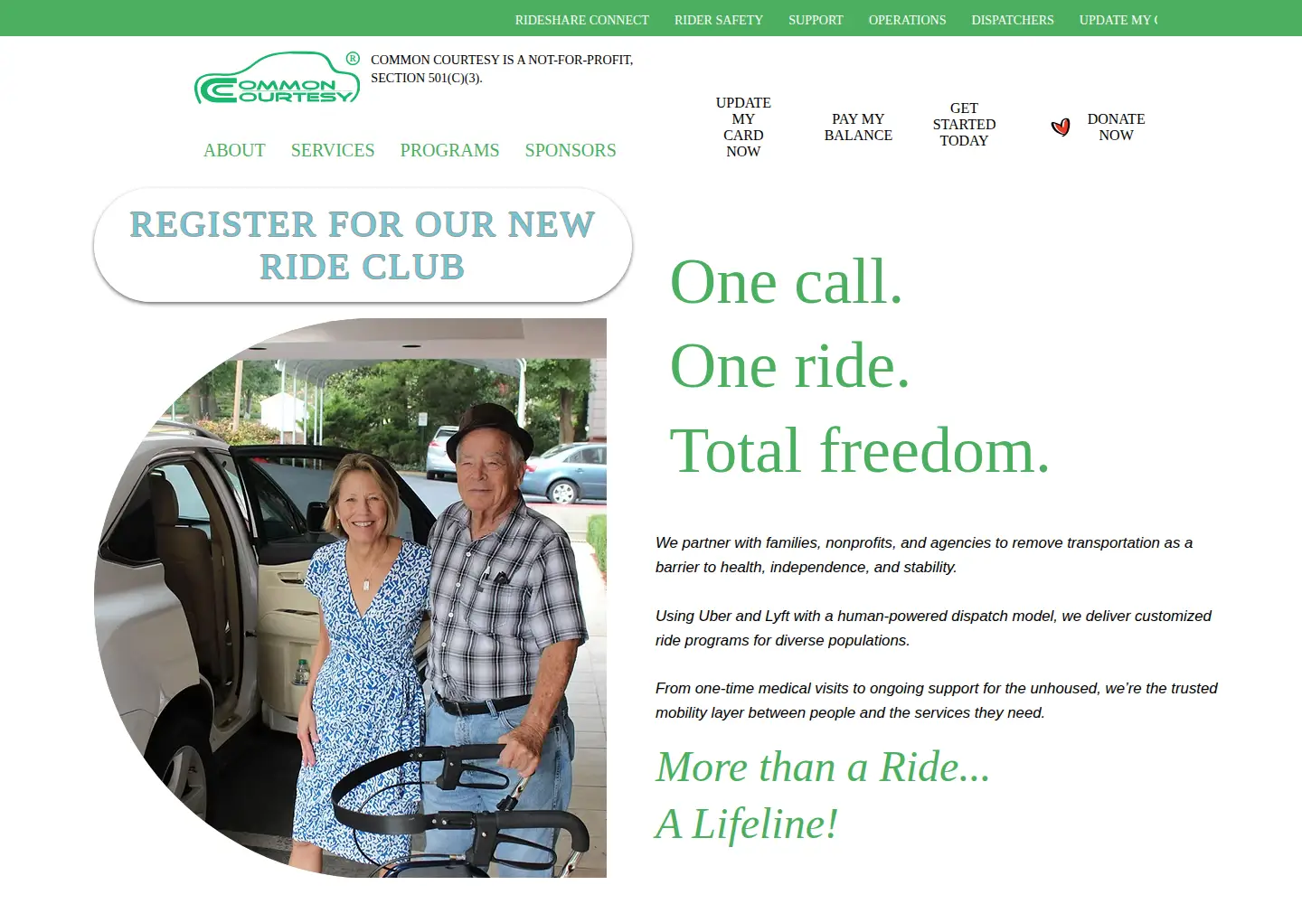 Captured homepage of ccrides.org in the current scan