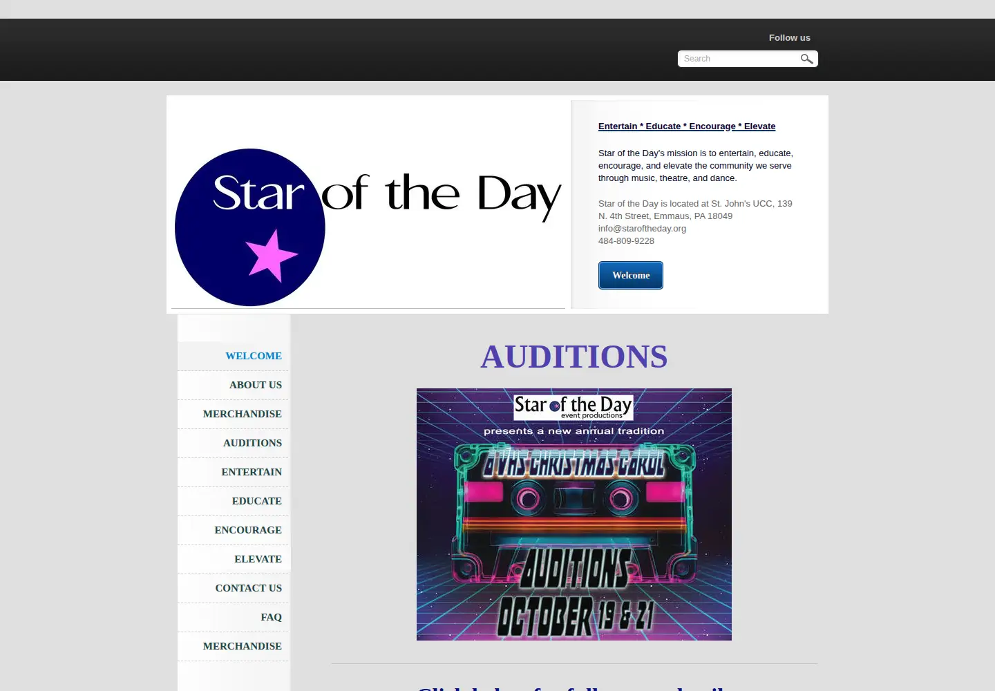 Screenshot of staroftheday.org