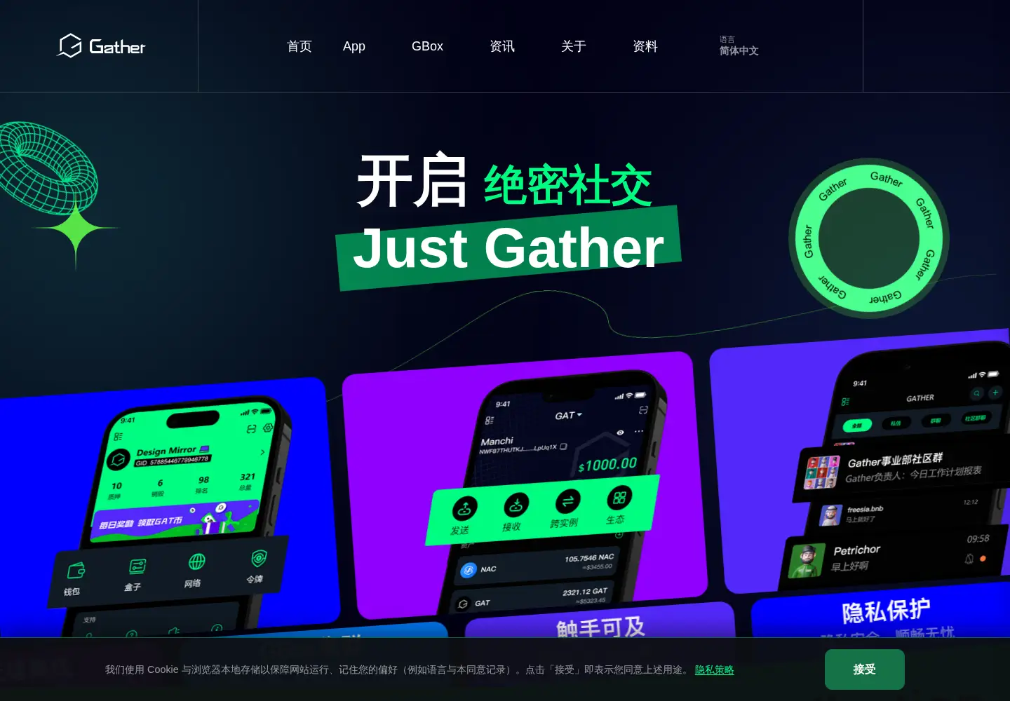 Screenshot of gather.top