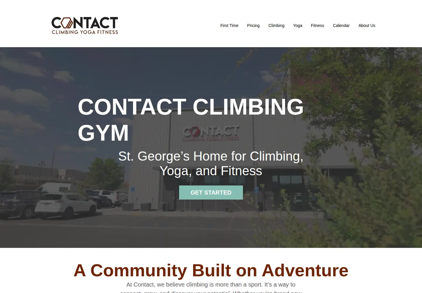 Screenshot of contactclimbinggym.com
