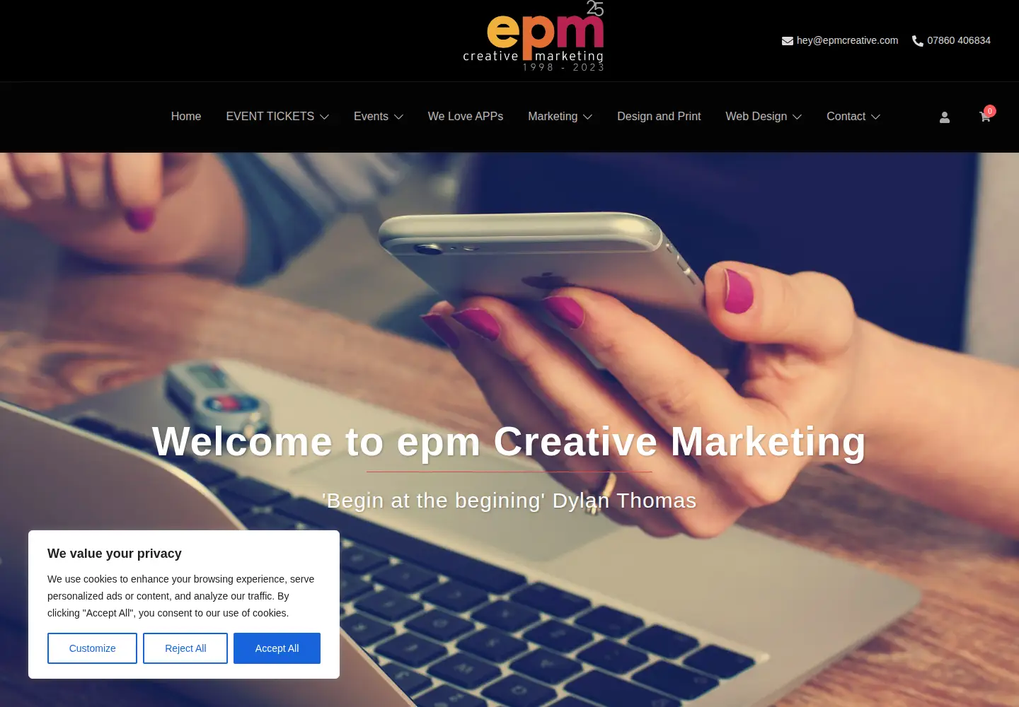 Screenshot of epmcreative.com