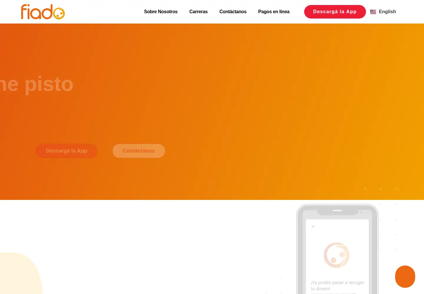 Captured homepage of fiadoapp.com in the current scan
