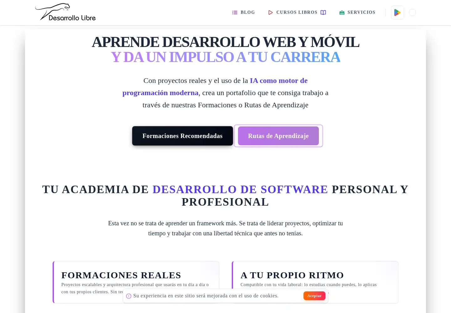 Screenshot of desarrollolibre.net