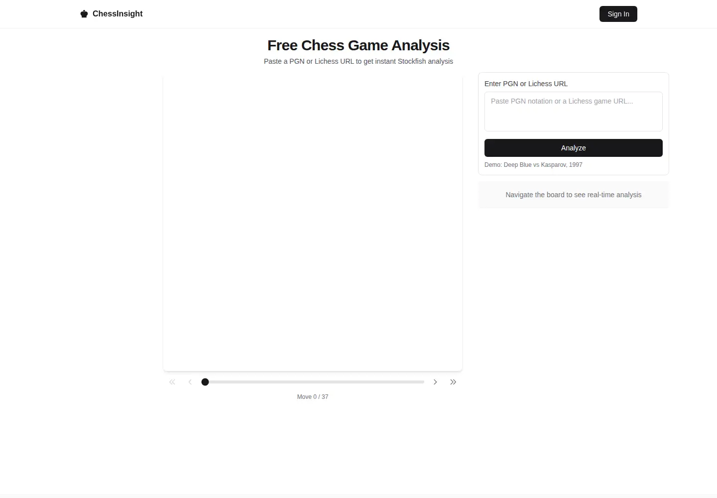 Screenshot of chessinsight.org