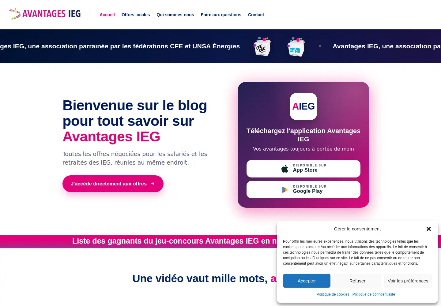 Captured homepage of avantagesieg.com in the current scan