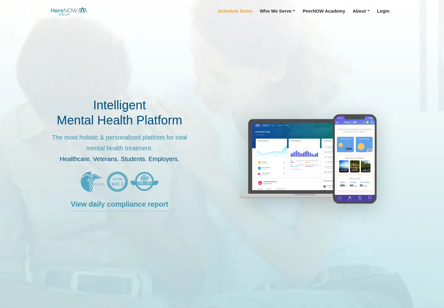 Captured homepage of herenowhelp.com in the current scan