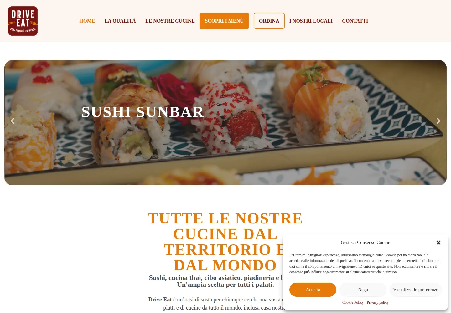Captured homepage of driveeat.it in the current scan