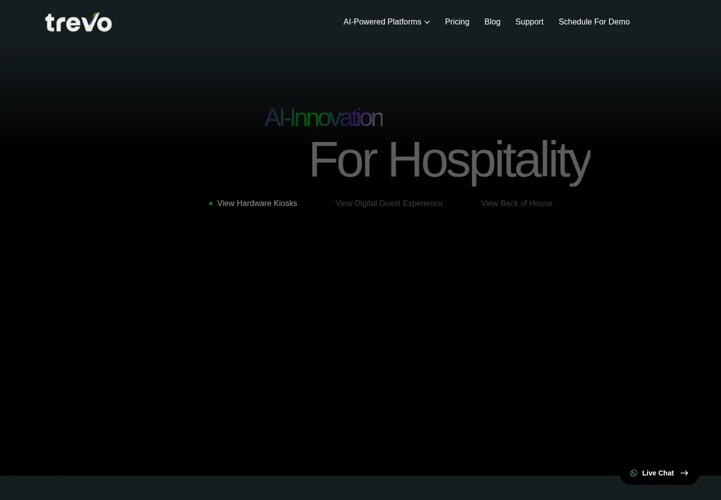 Captured homepage of trevo.ai in the current scan