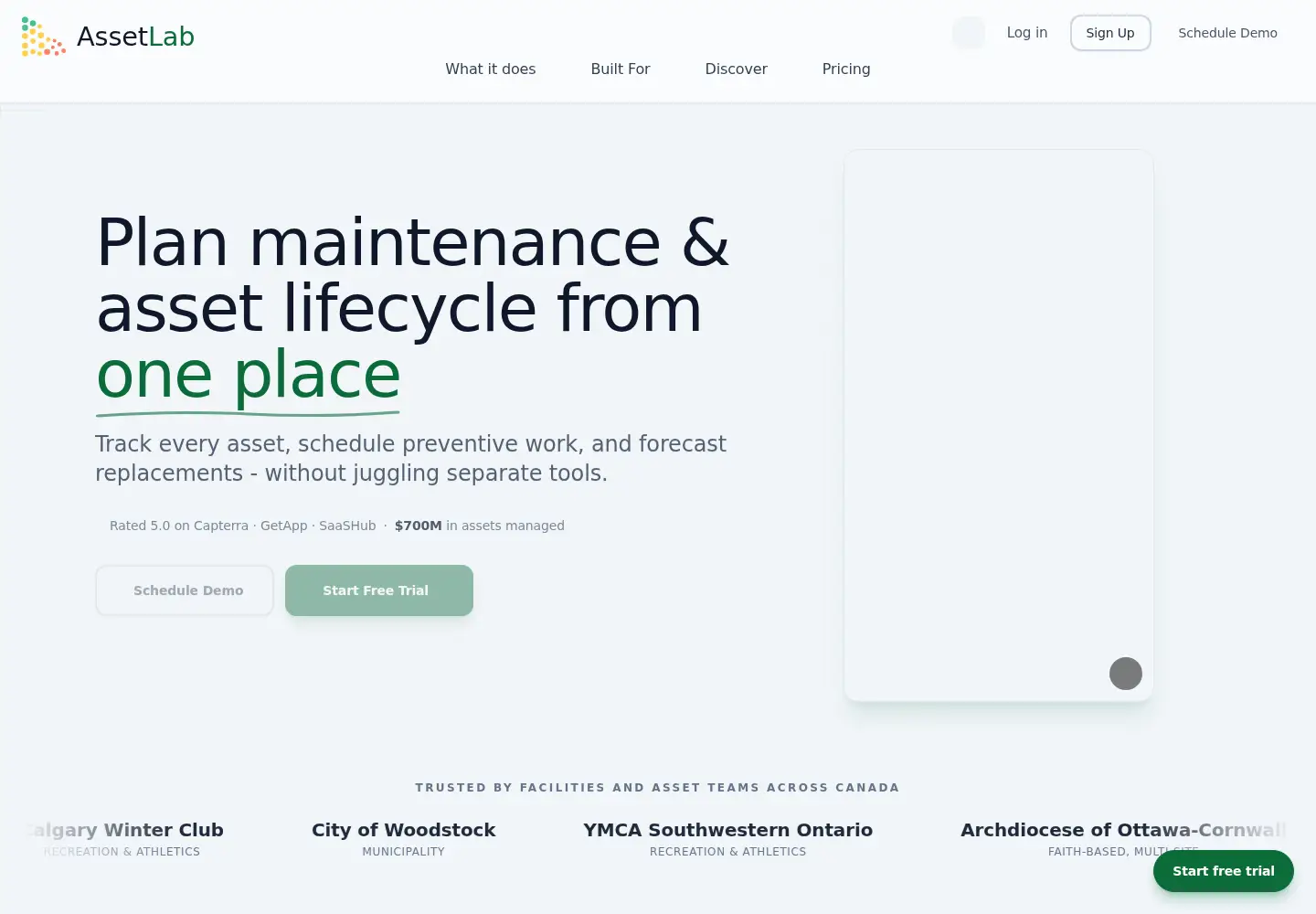 Screenshot of assetlab.ca