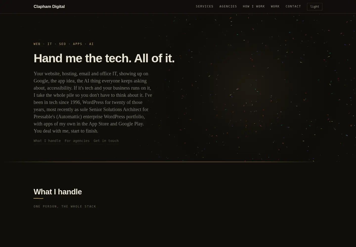 Screenshot of claphamdigital.com