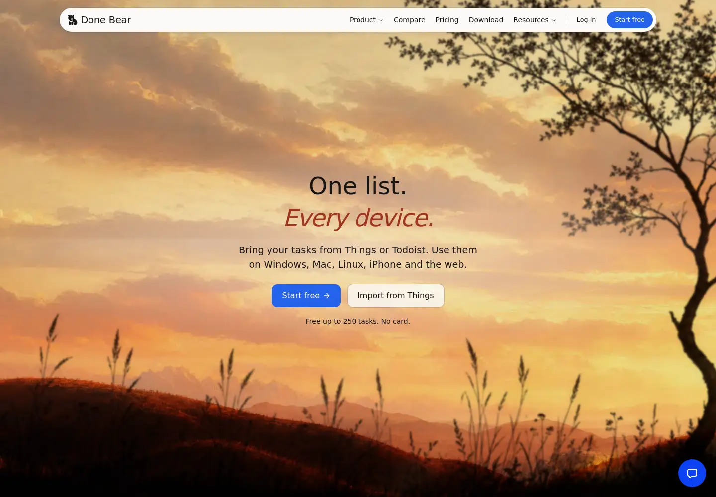 Screenshot of donebear.com