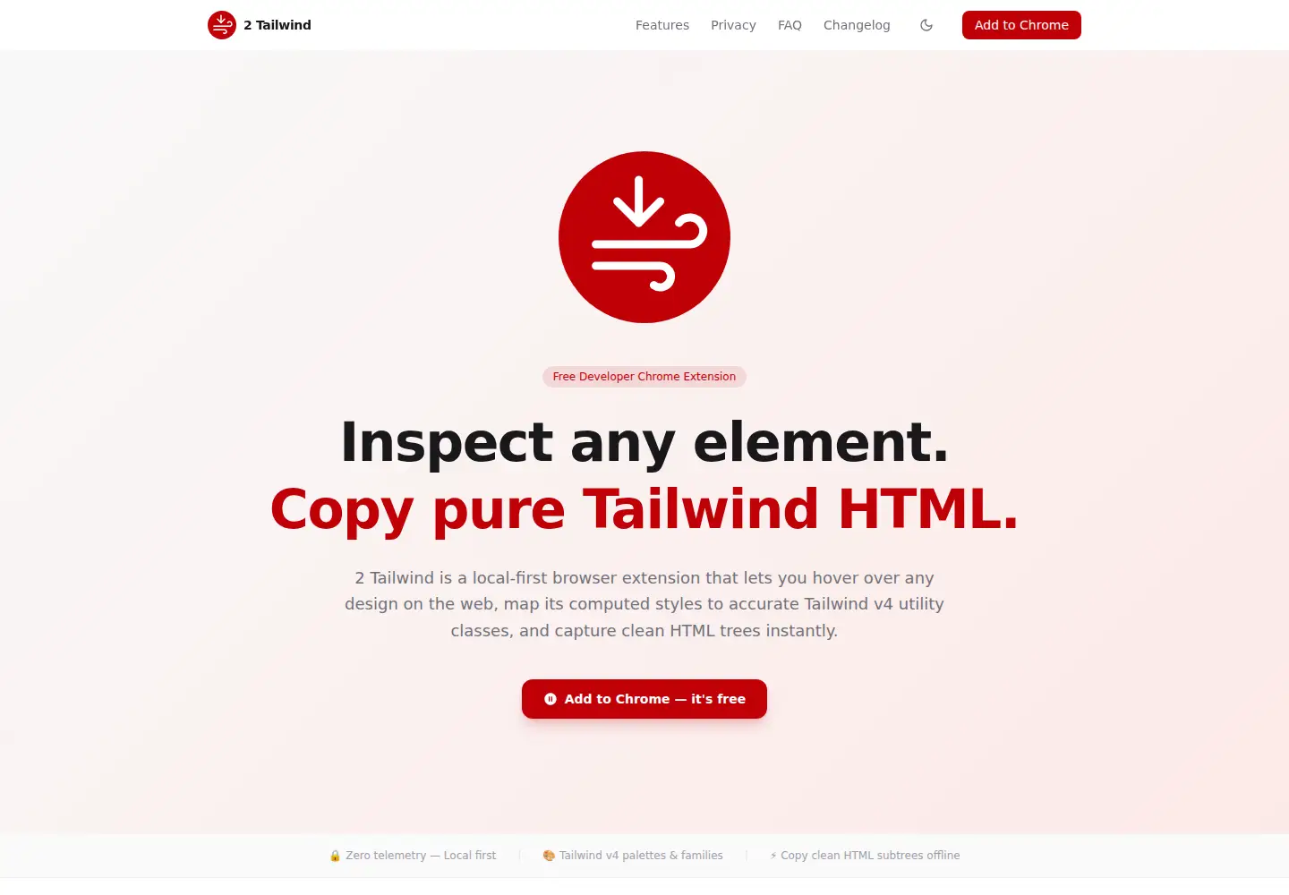 Screenshot of 2tailwind.com