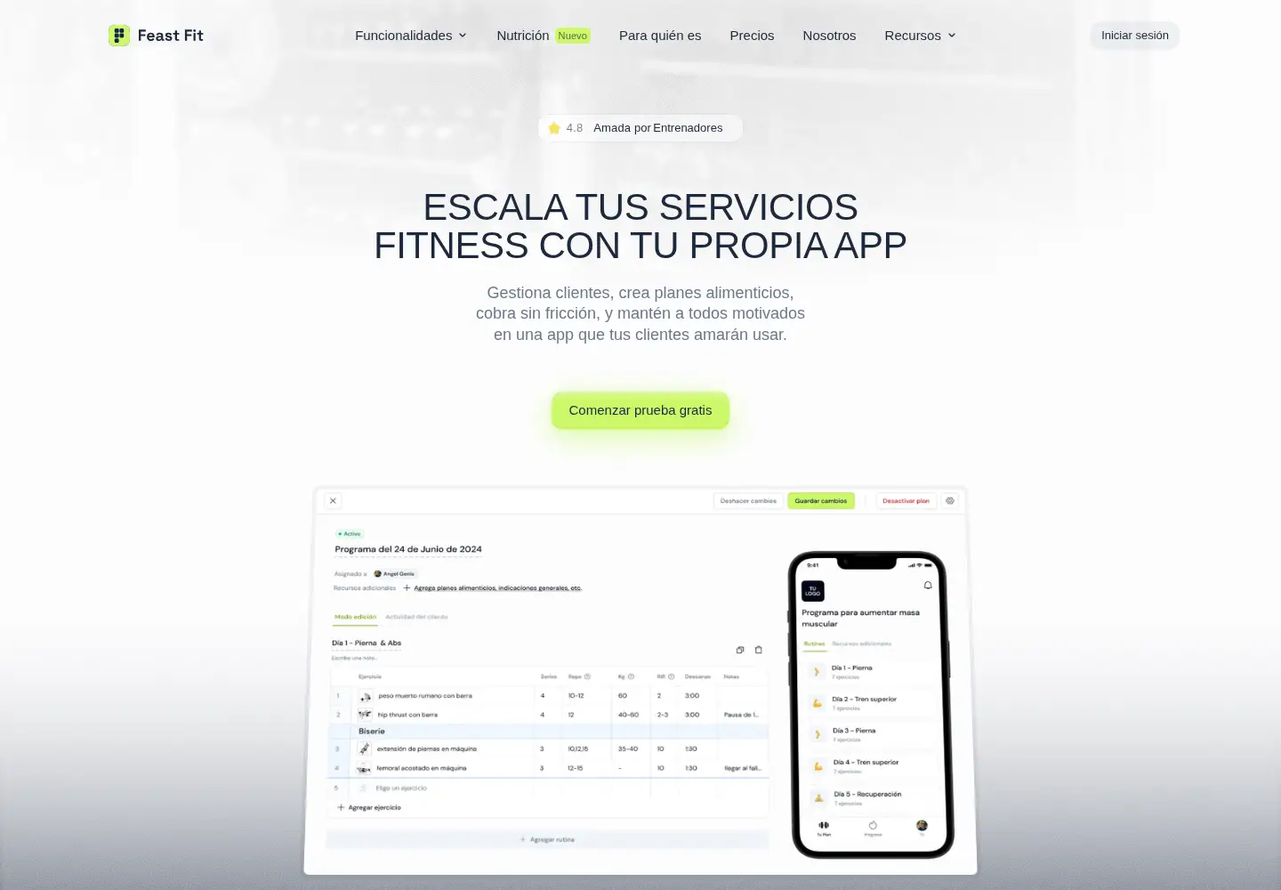 Captured homepage of feast-fit.com in the current scan
