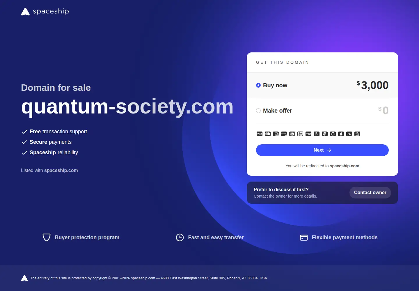 Screenshot of quantum-society.com