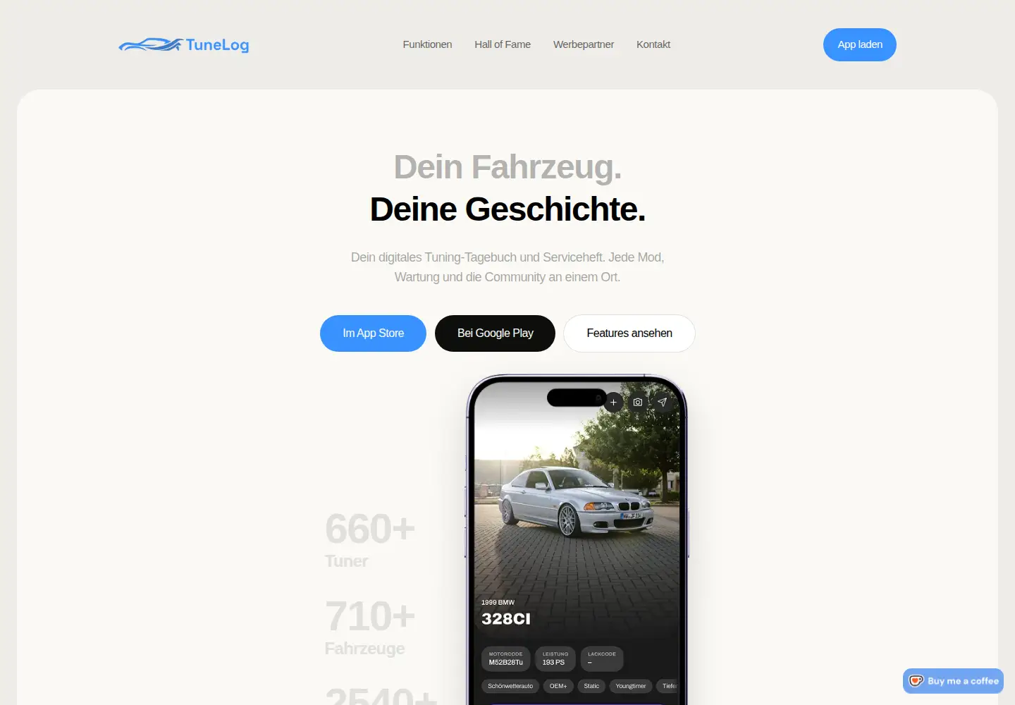 Screenshot of tunelog.de