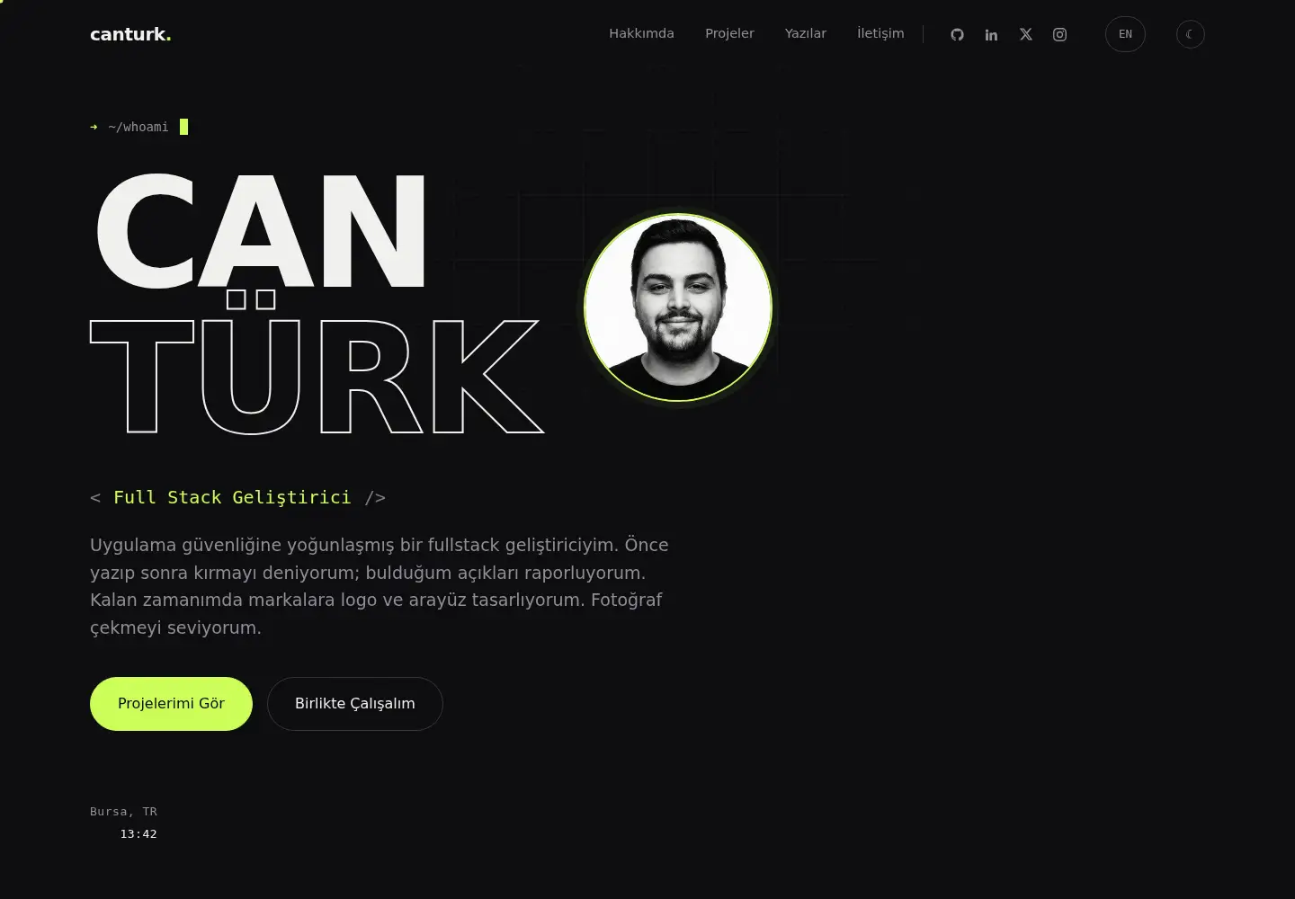 Screenshot of iamcanturk.dev
