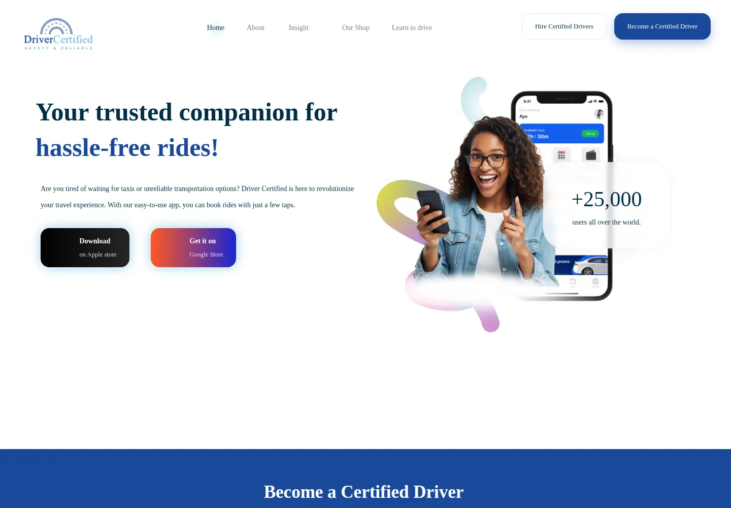 Screenshot of drivercertified.com
