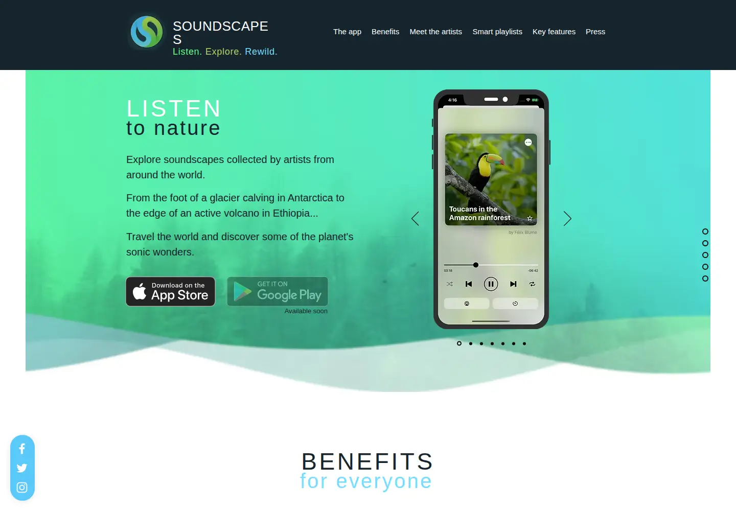 Screenshot of soundscapes-app.com