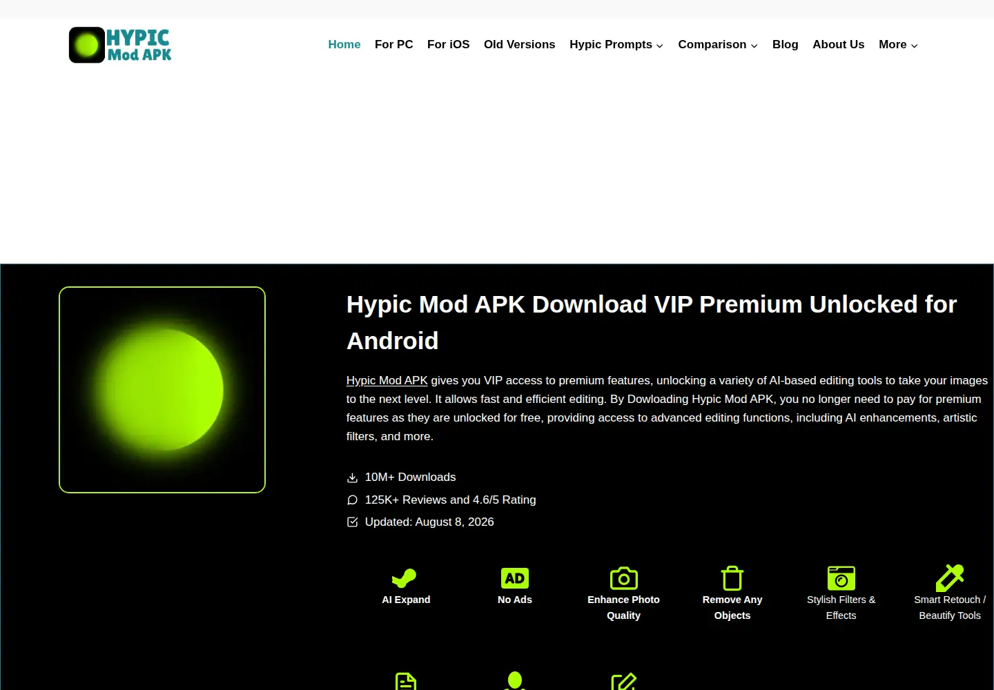 Screenshot of hypicmodapk.net