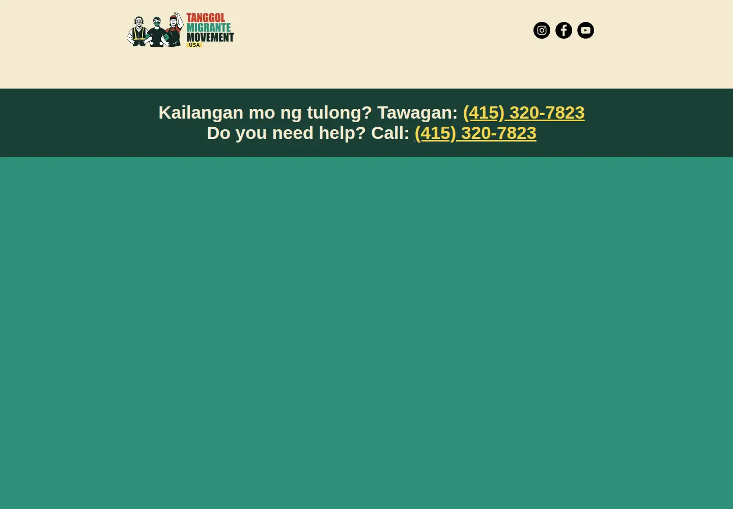 Captured homepage of tanggolmigrante.org in the current scan