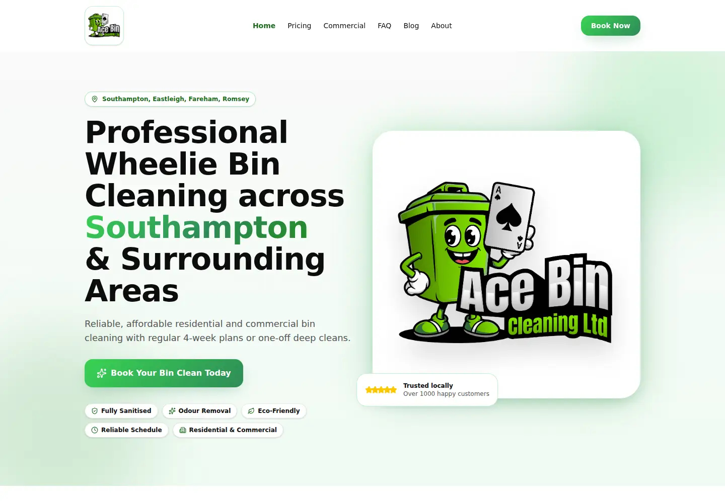 Screenshot of acebincleaning.co.uk