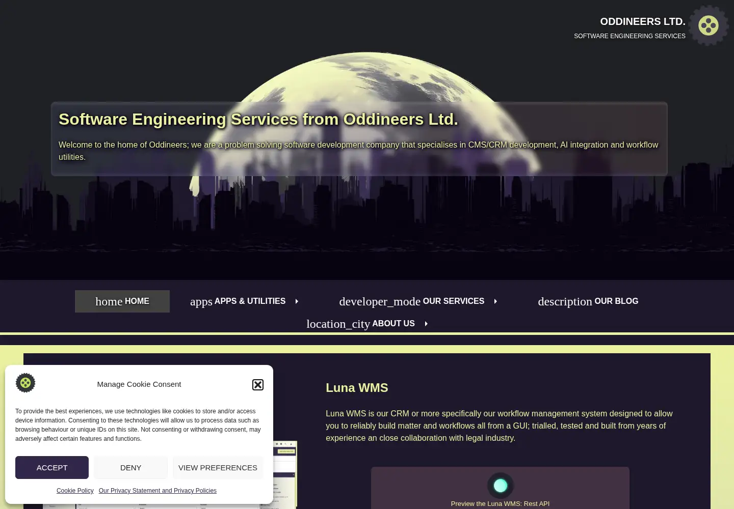 Screenshot of oddineers.co.uk