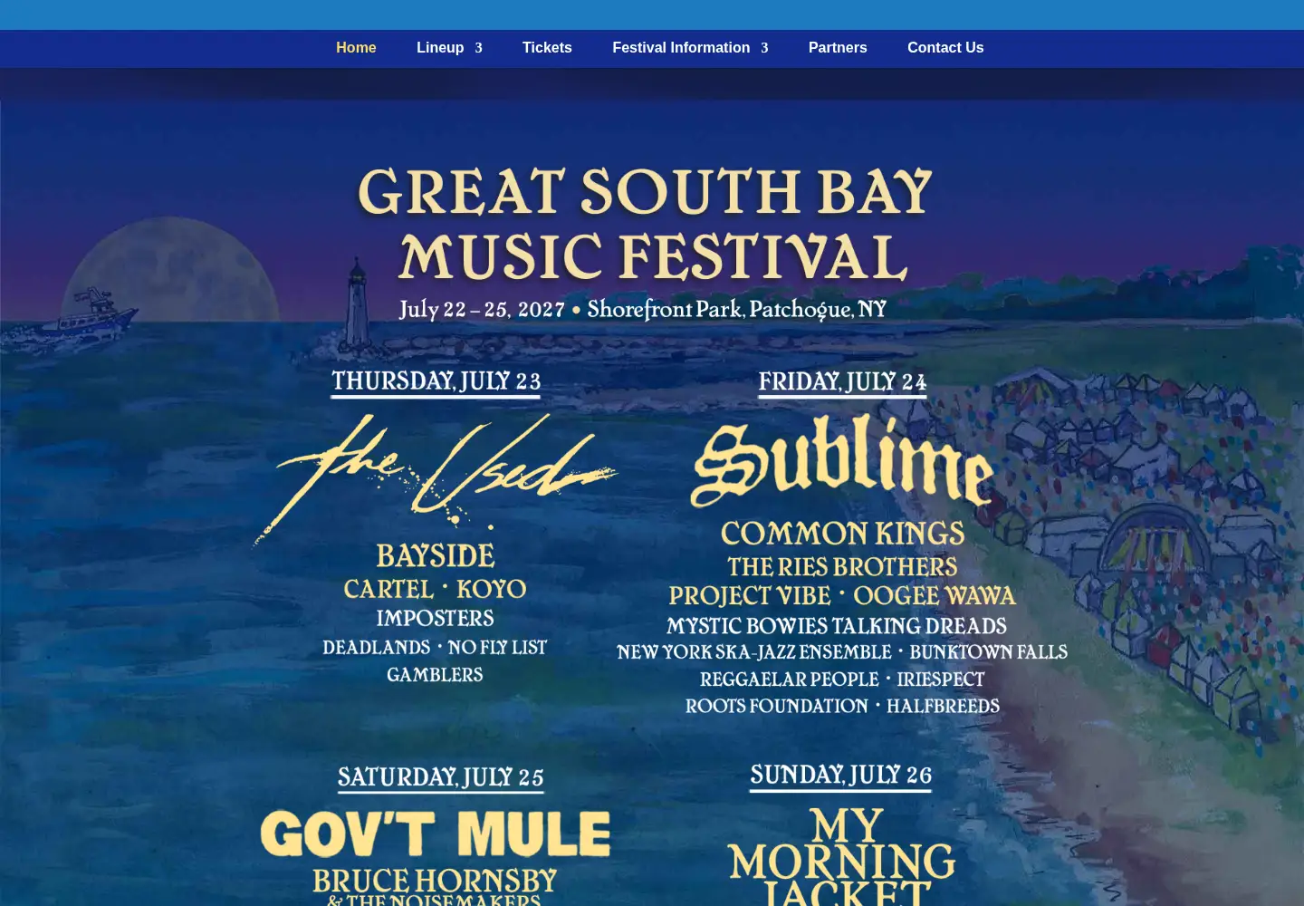 Captured homepage of greatsouthbaymusicfestival.com in the current scan