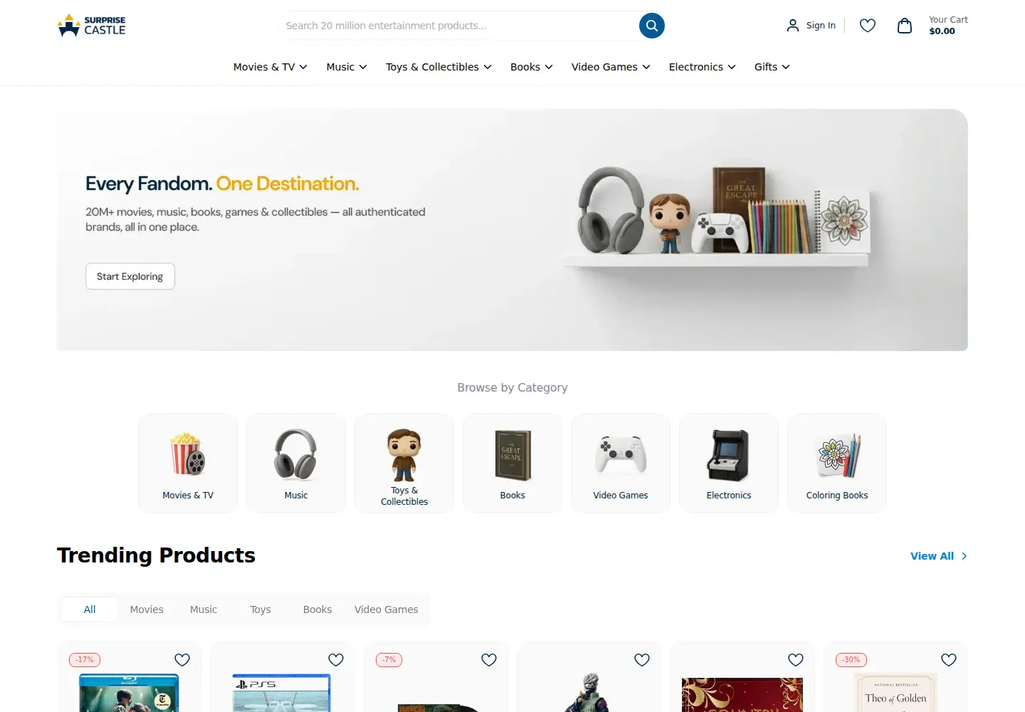 Screenshot of surprisecastle.com