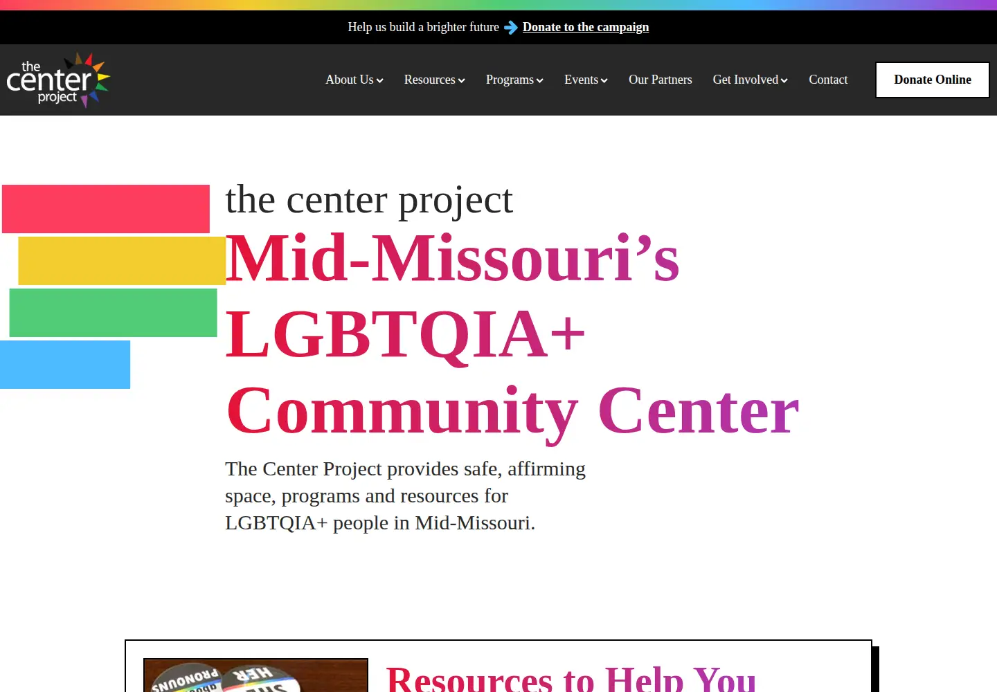 Screenshot of centerproject.org