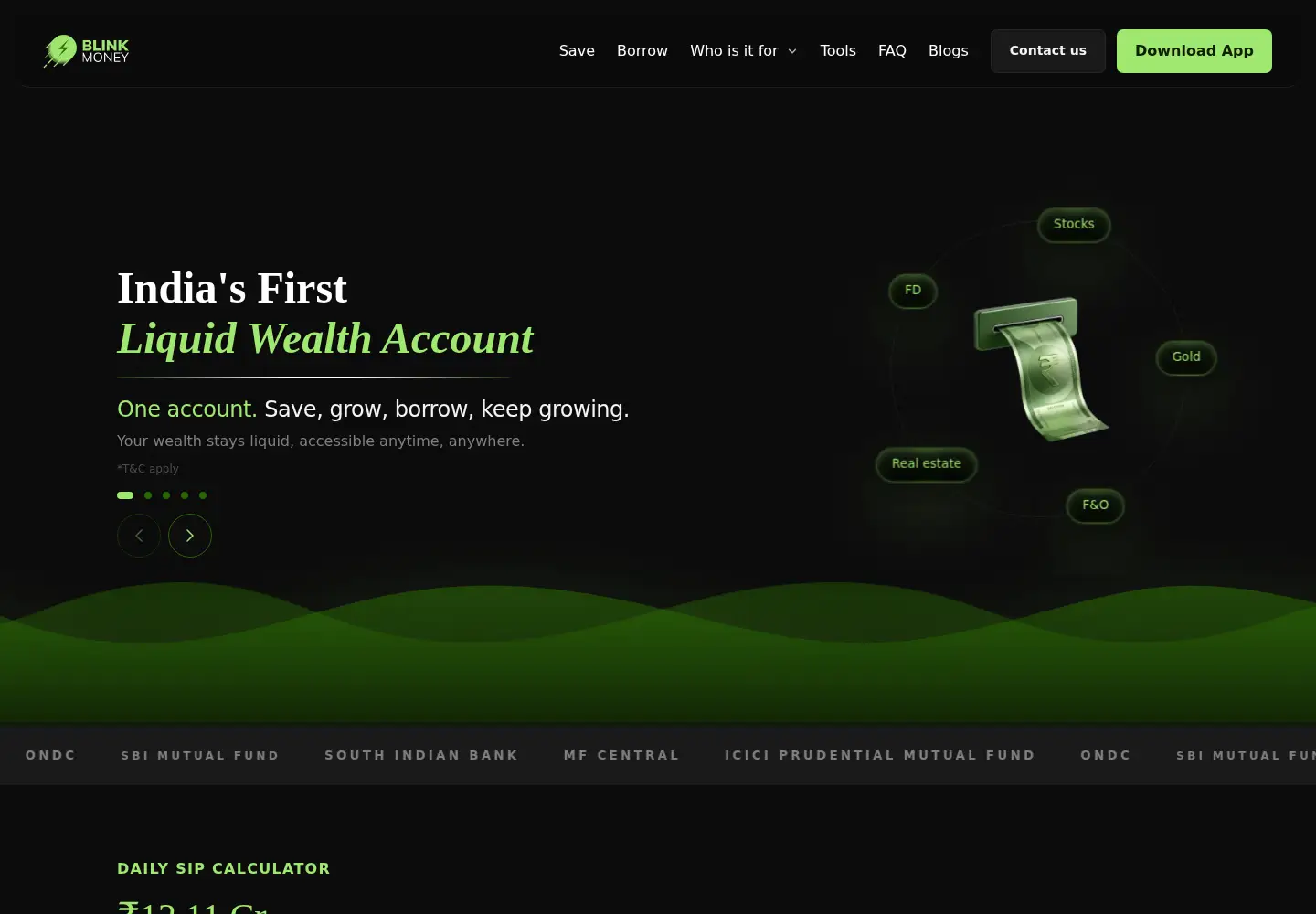 Screenshot of blinkmoney.in