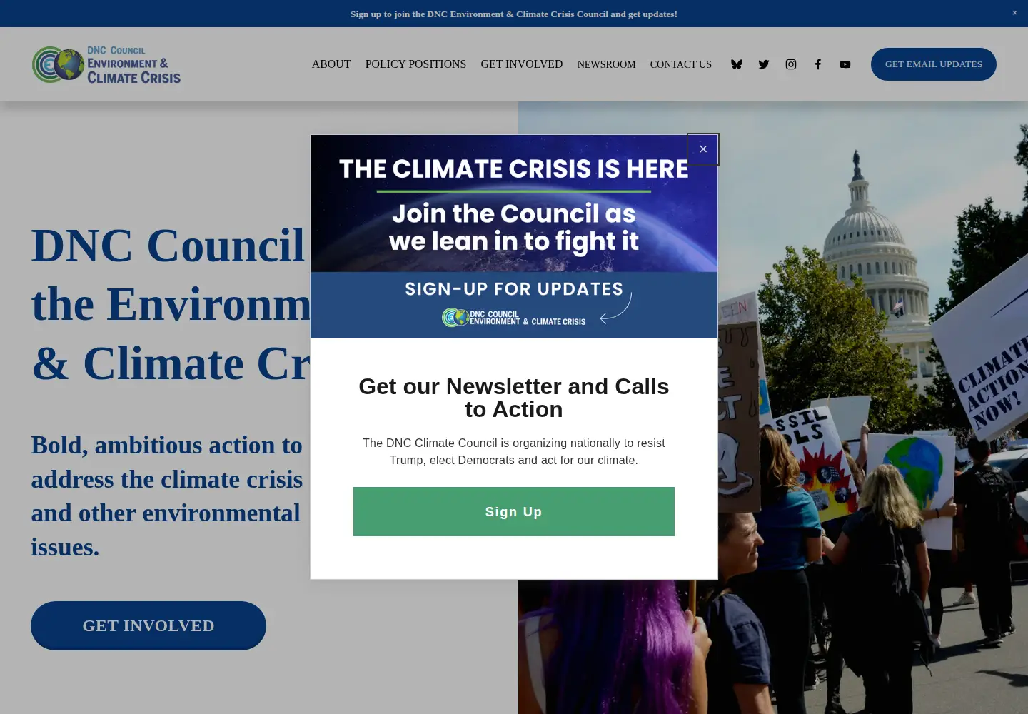 Screenshot of dncclimate.org