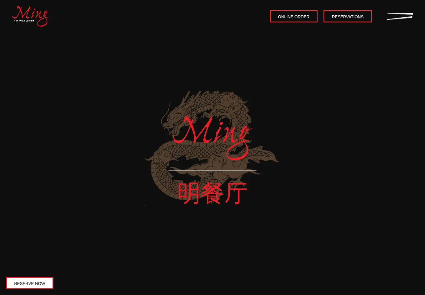 Screenshot of mingrestaurants.com
