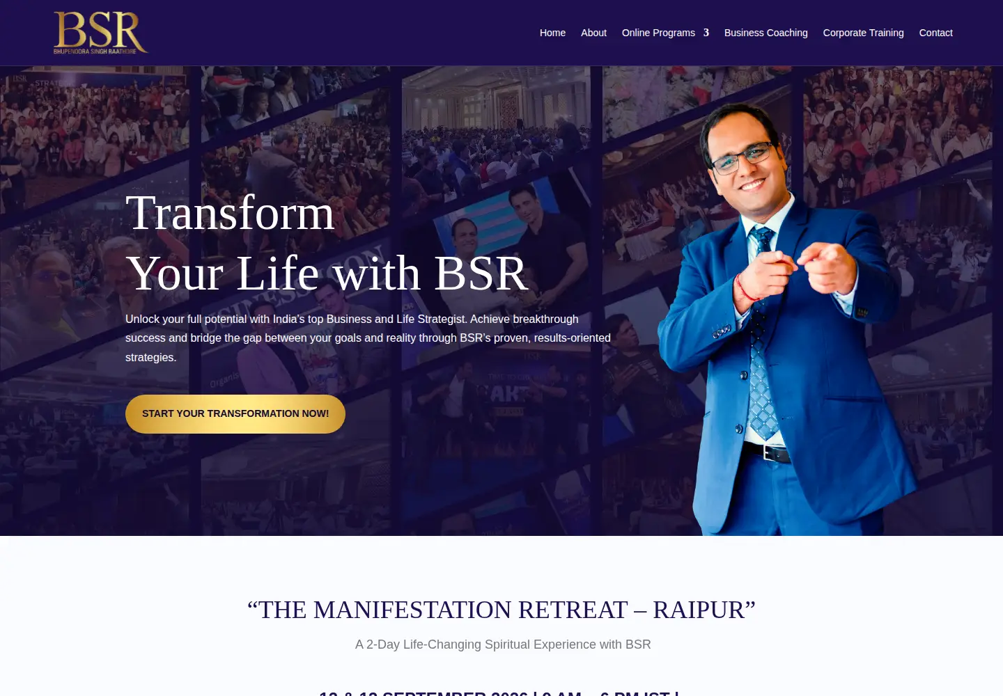 Screenshot of coachbsr.com