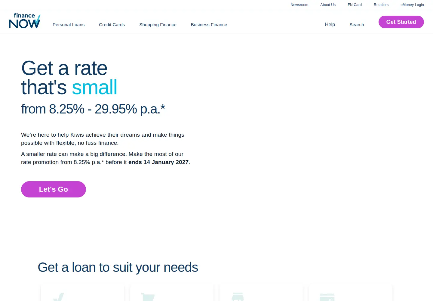 Screenshot of financenow.co.nz