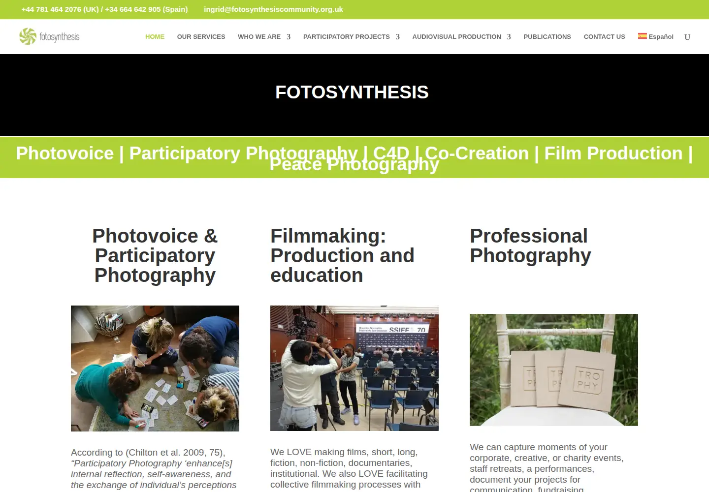 Screenshot of fotosynthesiscommunity.org