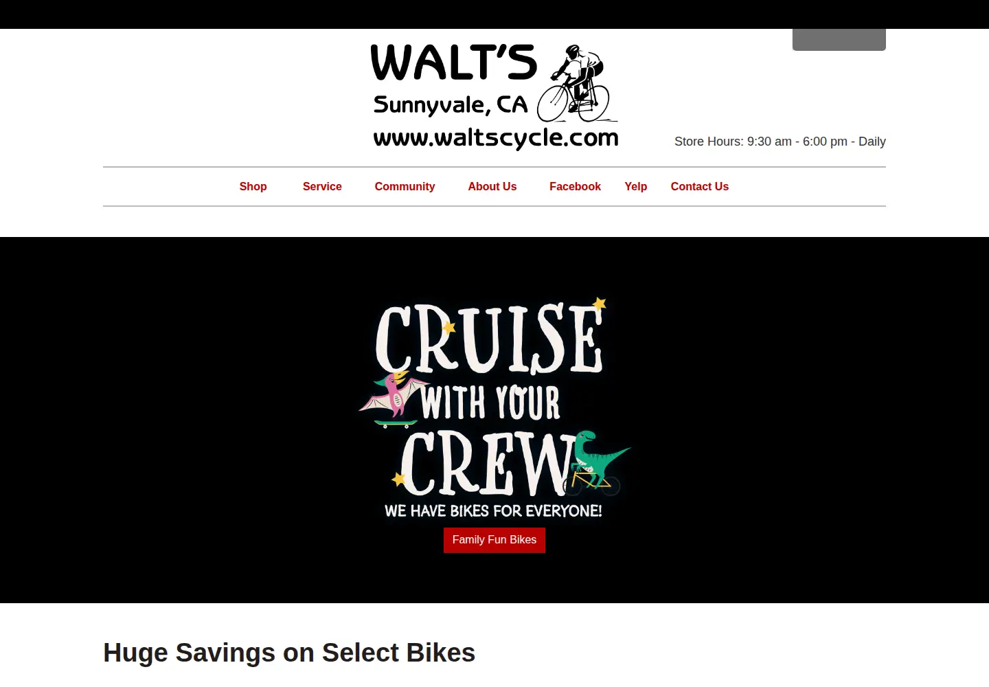 Screenshot of waltscycle.com