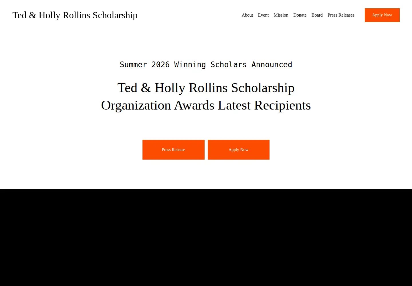 Screenshot of rollinsscholarship.org