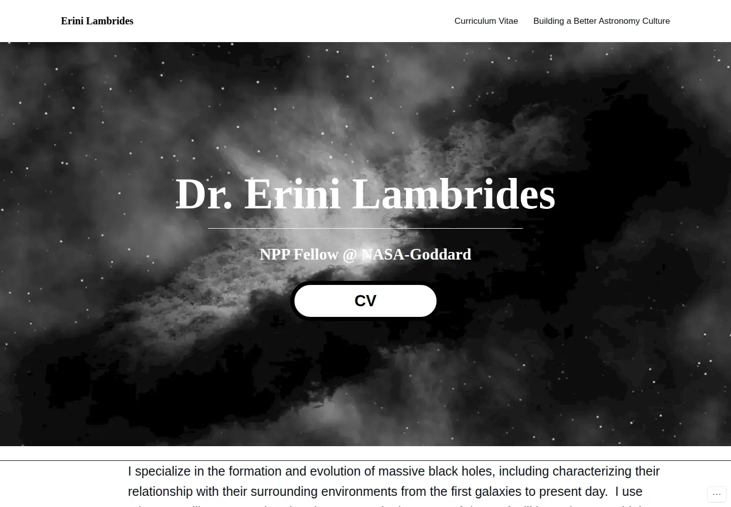 Captured homepage of erinilambrides.com in the current scan