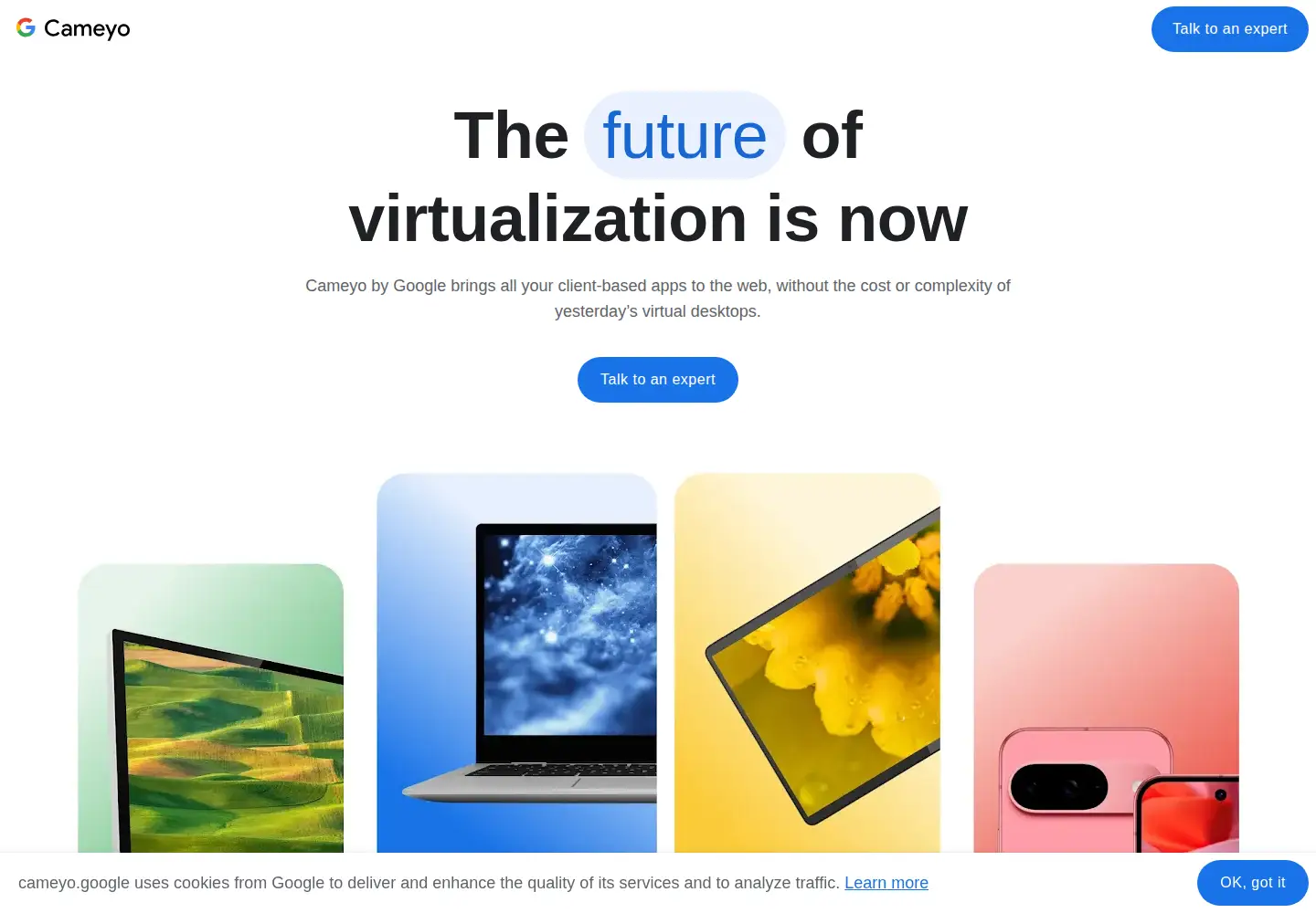 Screenshot of cameyo.google