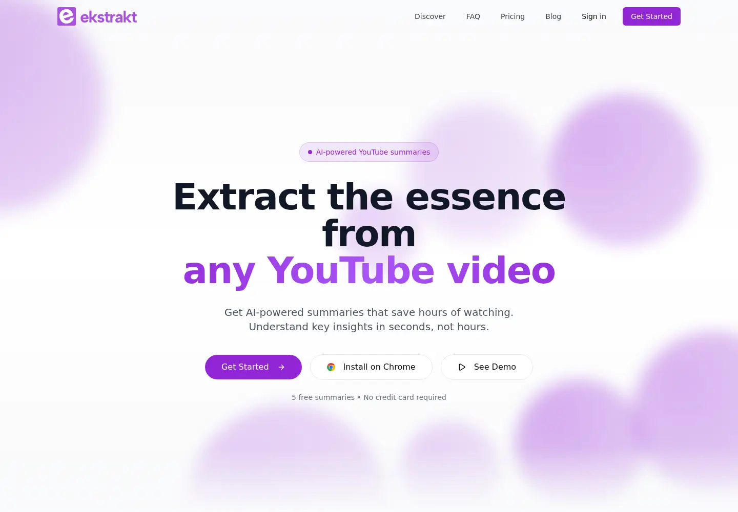 Captured homepage of ekstrakt.app in the current scan