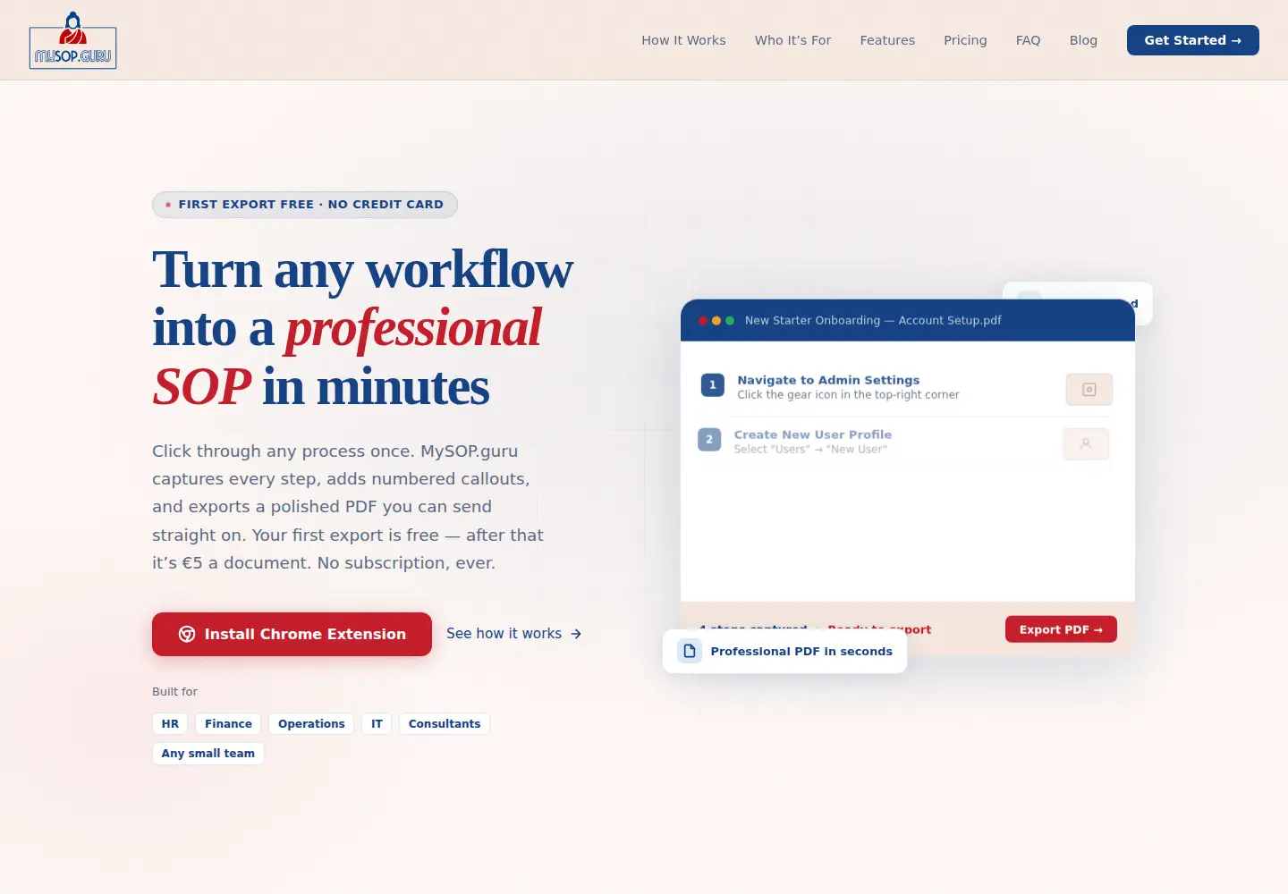 Screenshot of mysop.guru