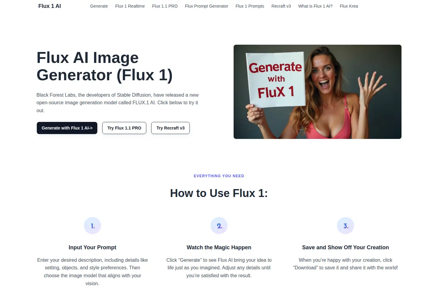 Captured homepage of flux-1.ai in the current scan