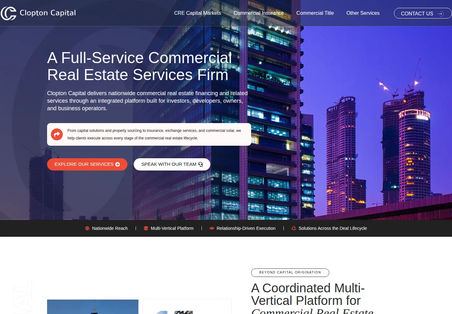 Captured homepage of cloptoncapital.com in the current scan