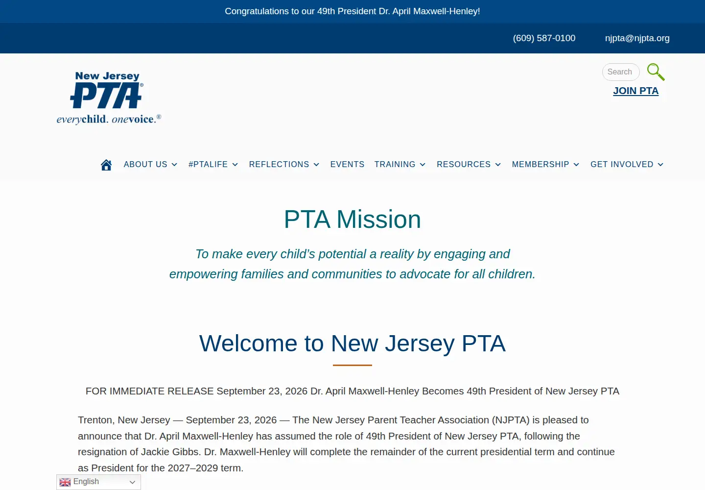 Screenshot of njpta.org