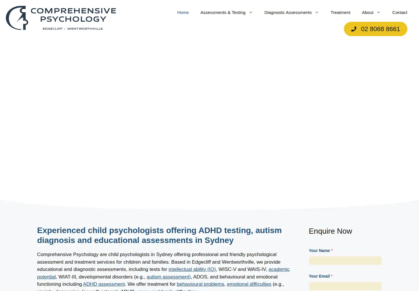 Screenshot of comprehensivepsychology.com.au