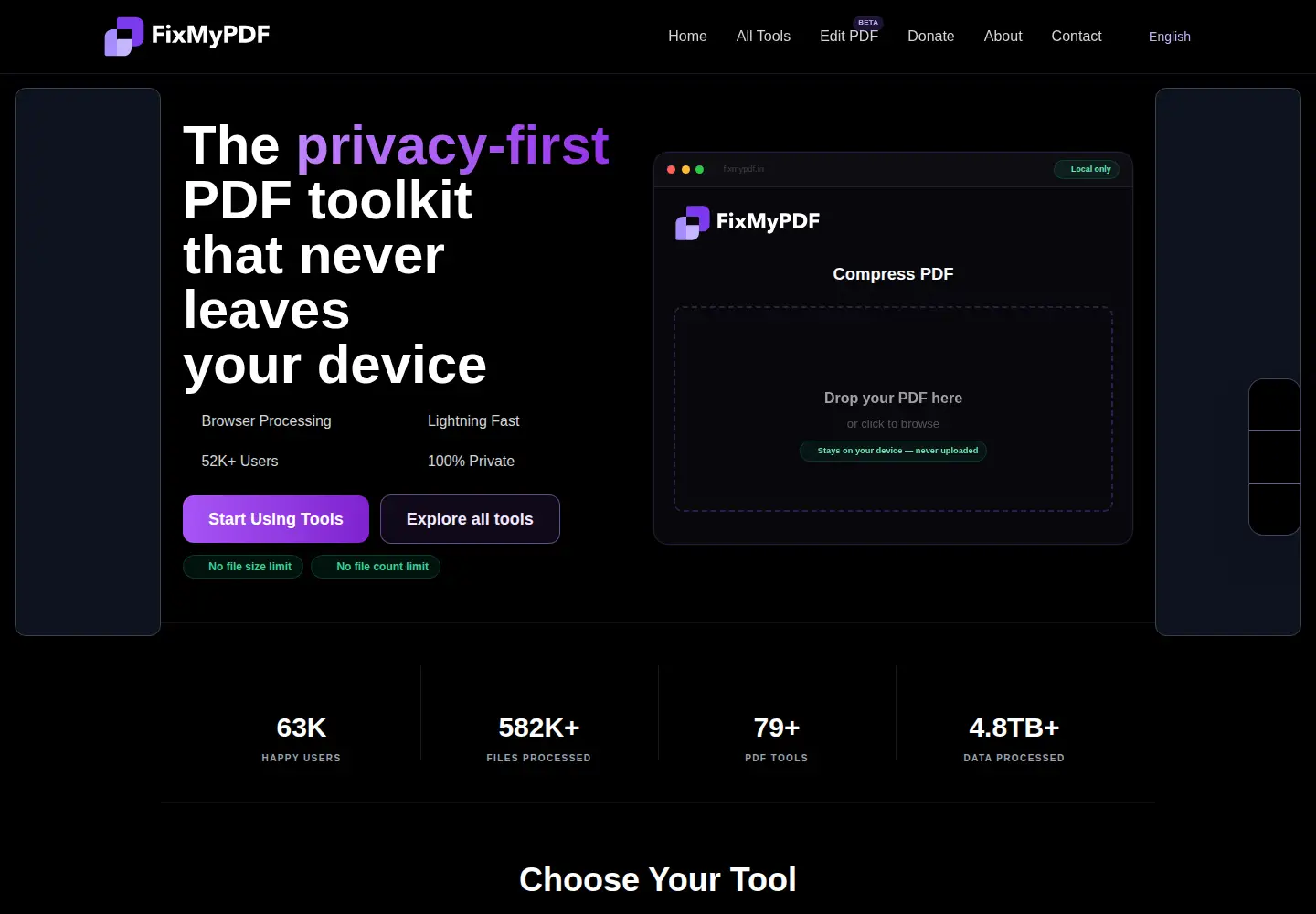 Captured homepage of fixmypdf.in in the current scan