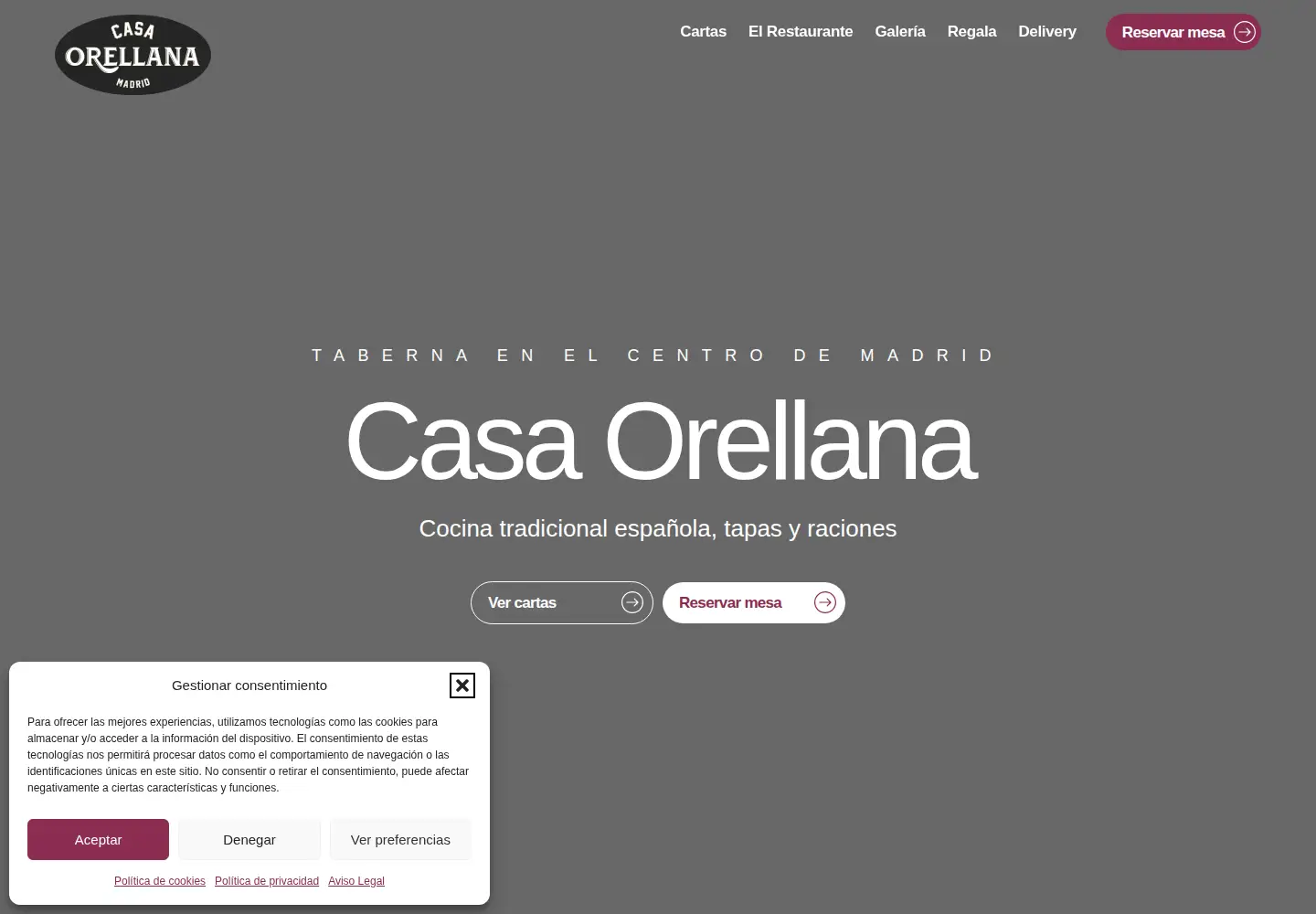 Captured homepage of casaorellana.com in the current scan